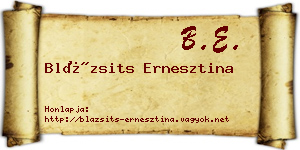 Blázsits Ernesztina névjegykártya
